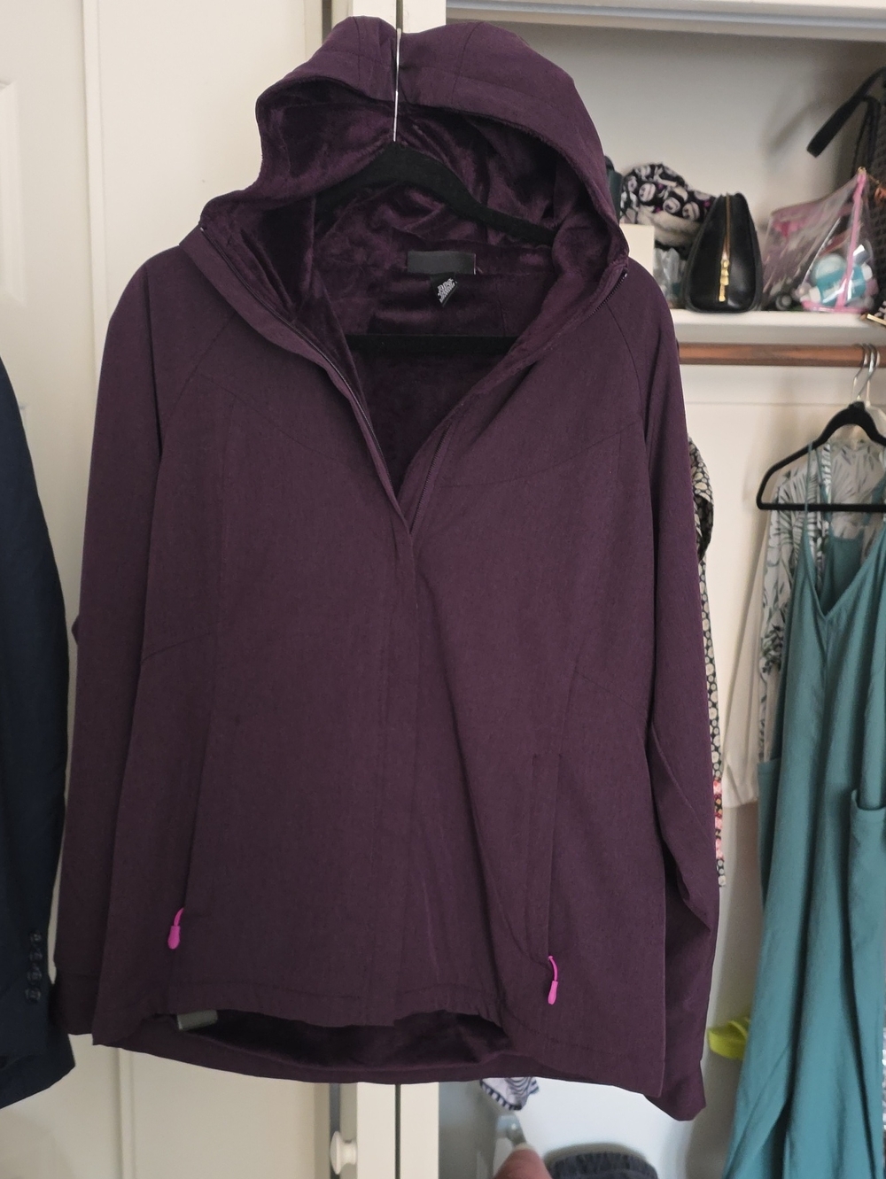 Kirkland Signature Hooded Utility Jacket in Deep Plum